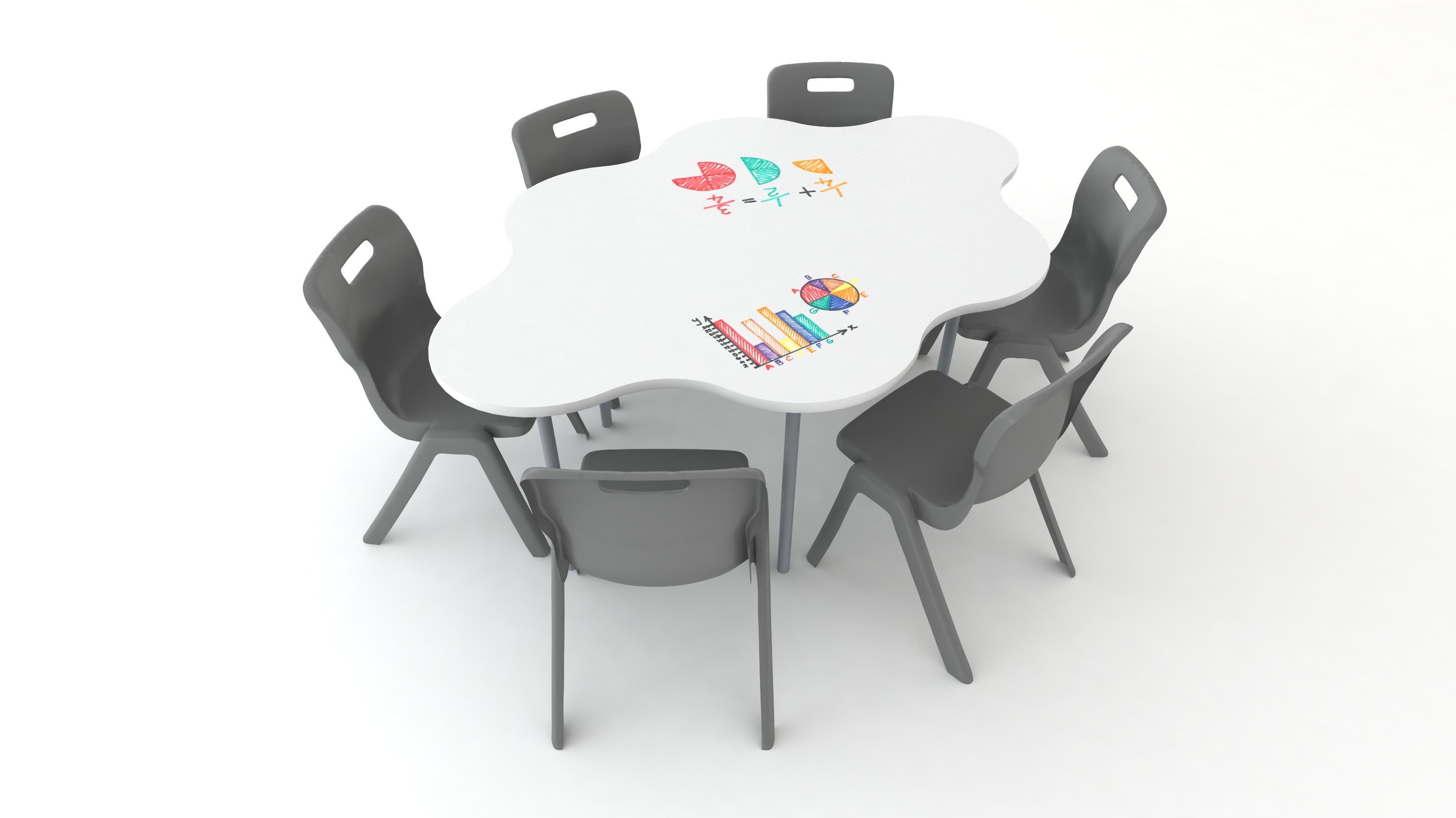 Buddy Whiteboard Hex Table